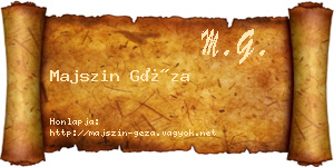Majszin Géza névjegykártya