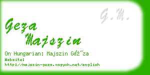 geza majszin business card